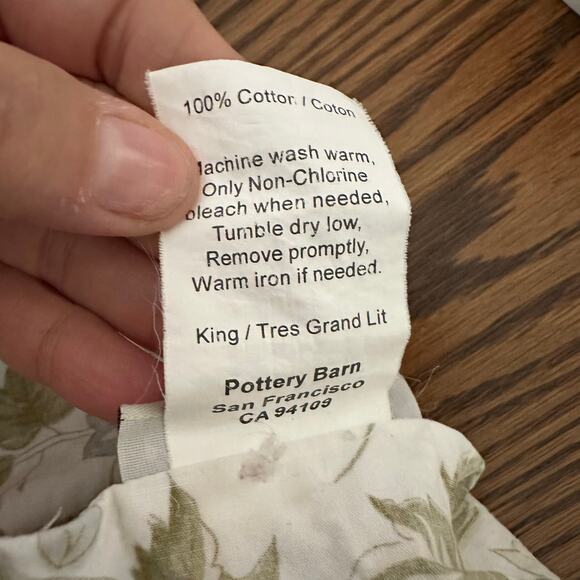 Pottery Barn Red Blue Jacobean Floral Vine Botanica Duvet Cover King Cotton - Picture 7 of 7